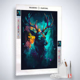 Deer portrait at night — Diamond Painting Kit, product view 2