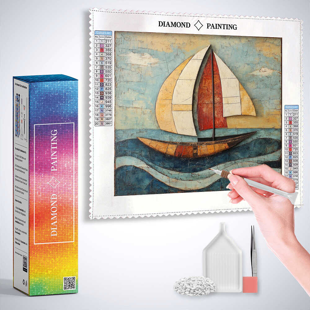 Abstract Sails of Freedom — Diamond Painting Kit, product view 3