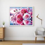 Two Pink Roses on Water — Diamond Painting Kit, product view 2