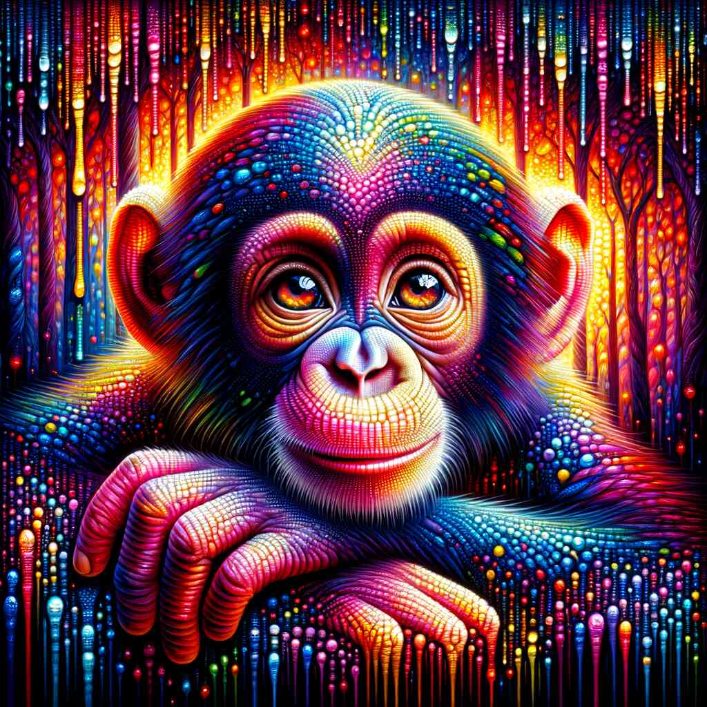 Chimpanzee cub — Diamond Painting Kit design