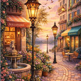 Evening on the Riverbank — Diamond Painting Kit design