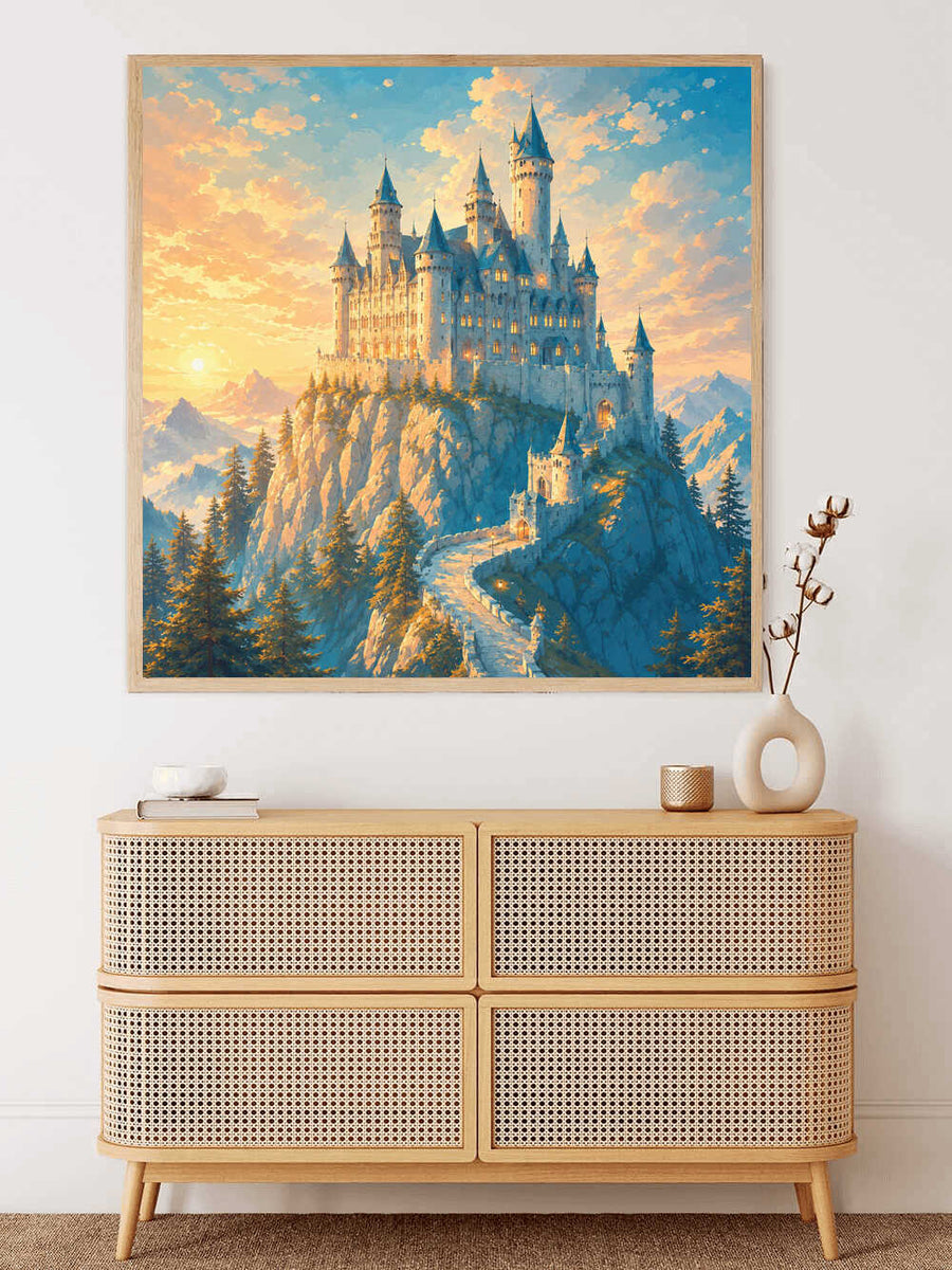 Fairytale Castle at Sunrise — Diamond Painting Kit, product view 2