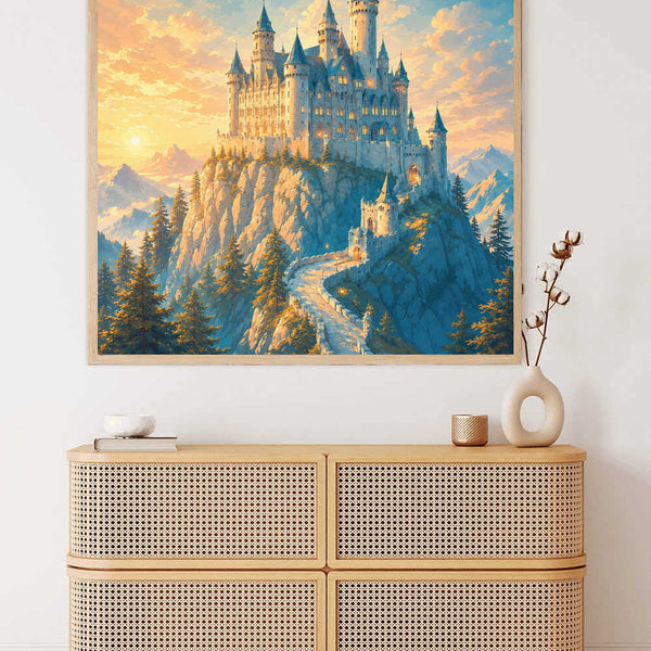 Fairytale Castle at Sunrise — Diamond Painting Kit, product view 2