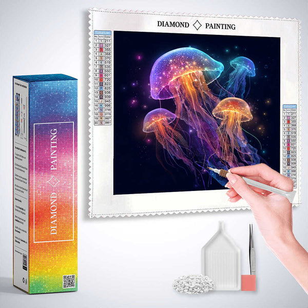 Glowing Jellyfish Dreams — Diamond Painting Kit, product view 3