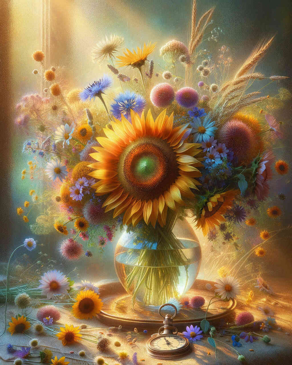 Summer bouquet of flowers — Diamond Painting Kit design