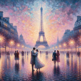 Romance at the Eiffel Tower in Paris — Diamond Painting Kit design