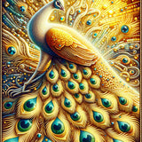 Golden Peacock — Diamond Painting Kit design