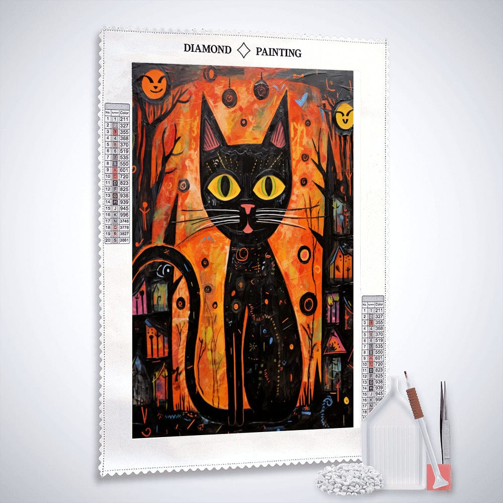 Cat in Orange — Diamond Painting Kit, product view 2