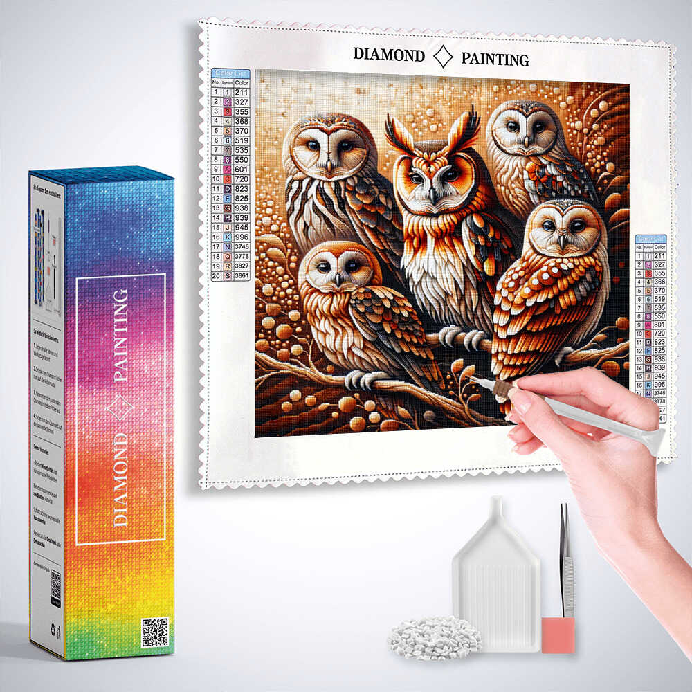 Owl gallery — Diamond Painting Kit, product view 3