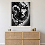 Abstract woman black and white — Diamond Painting Kit, product view 2