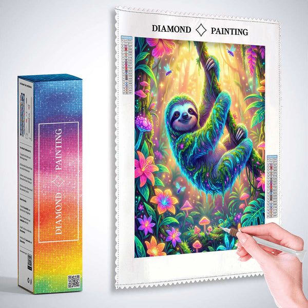 Neon Jungle Sloth — Diamond Painting Kit, product view 3