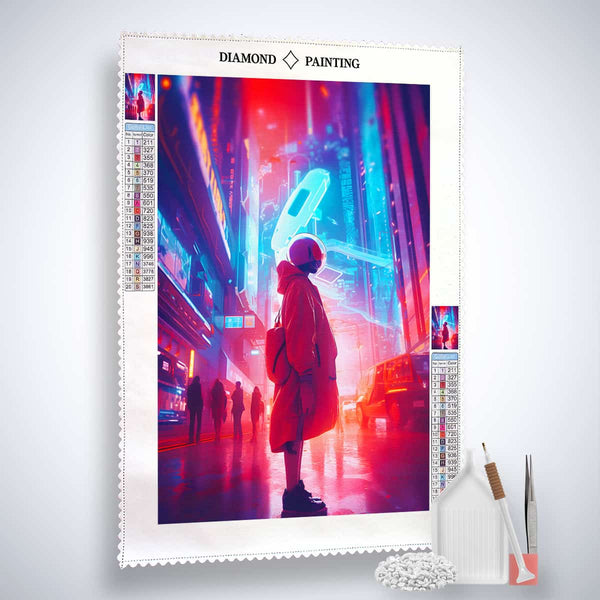 Neon City sideways — AB Diamond Painting Kit, product view 2