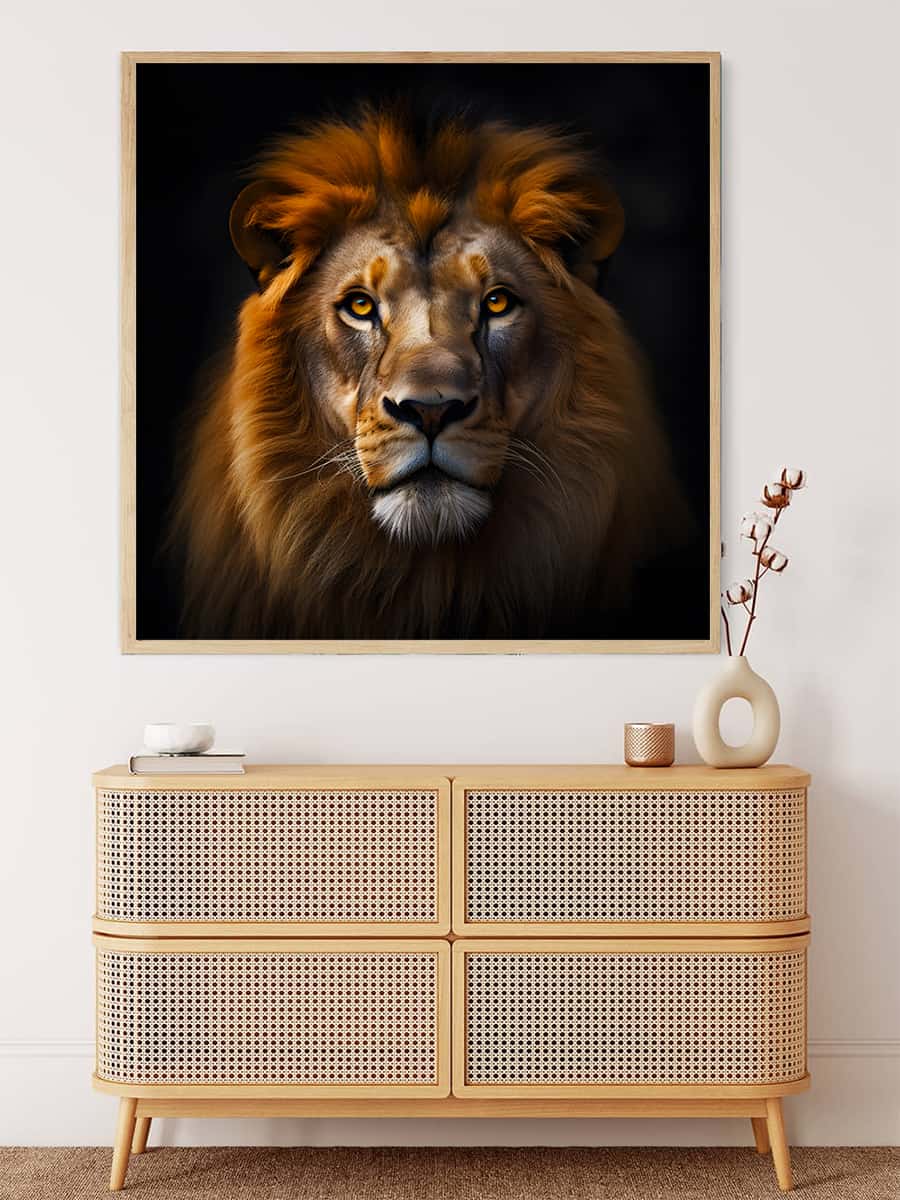 Lion frontal view — Diamond Painting Kit, product view 3