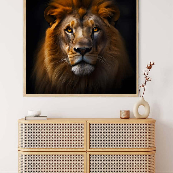 Lion frontal view — Diamond Painting Kit, product view 3