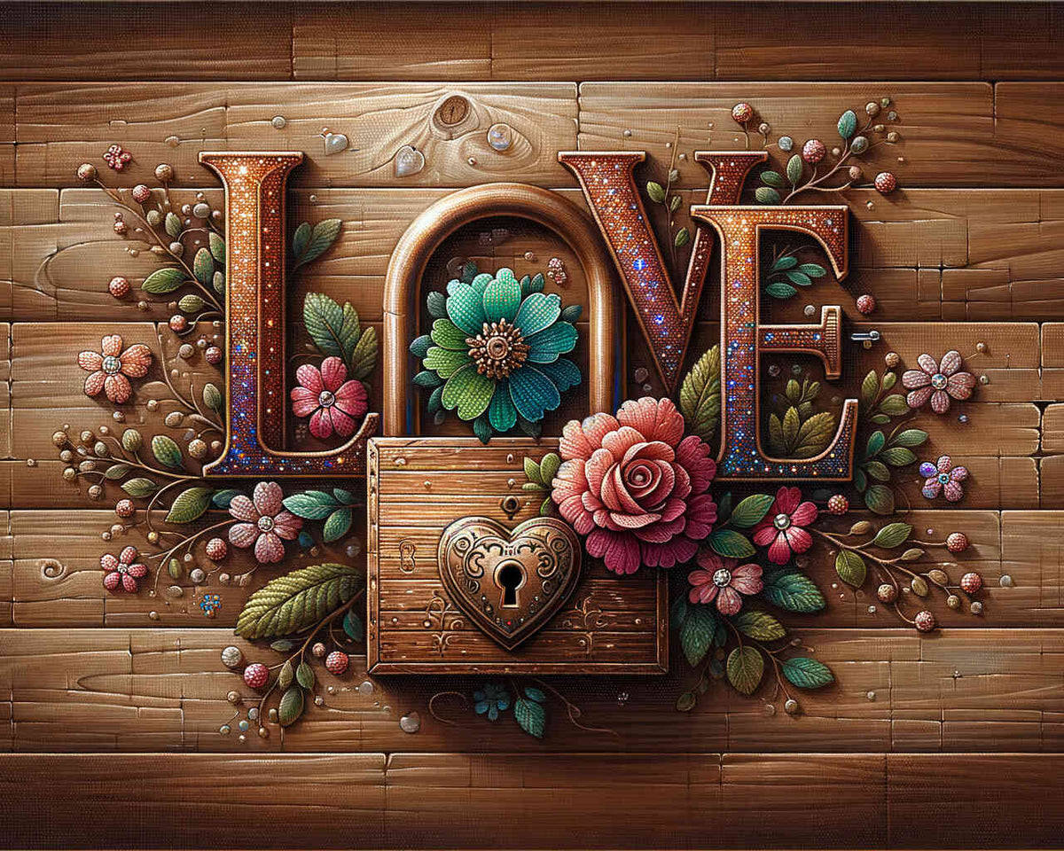 Love in Wood Tones — Diamond Painting Kit design