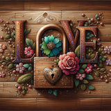 Love in Wood Tones — Diamond Painting Kit design