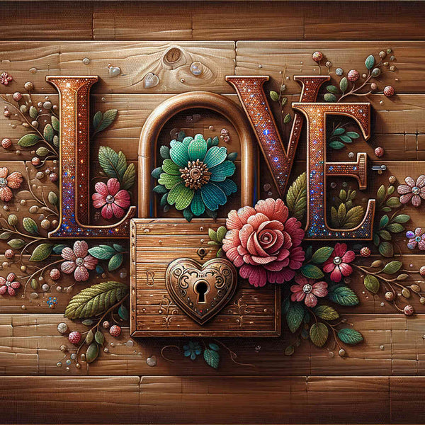 Love in Wood Tones — Diamond Painting Kit design