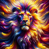 Lion play of colors — Diamond Painting Kit design