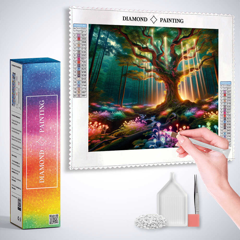A Mysterious Glow in the Enchanted Forest — Diamond Painting Kit, product view 3