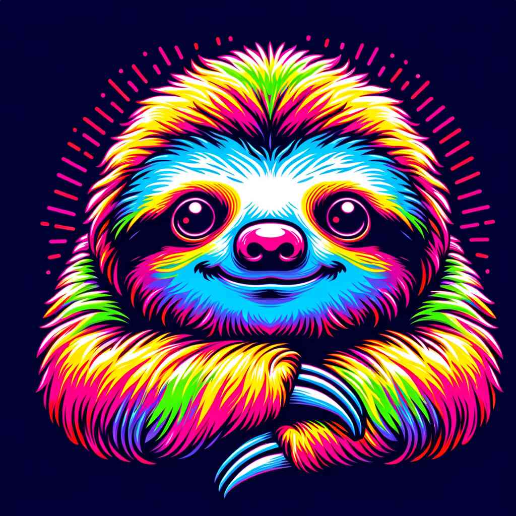 The Colorful Sloth — Diamond Painting Kit design