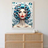 Woman with curlers — Diamond Painting Kit, product view 2