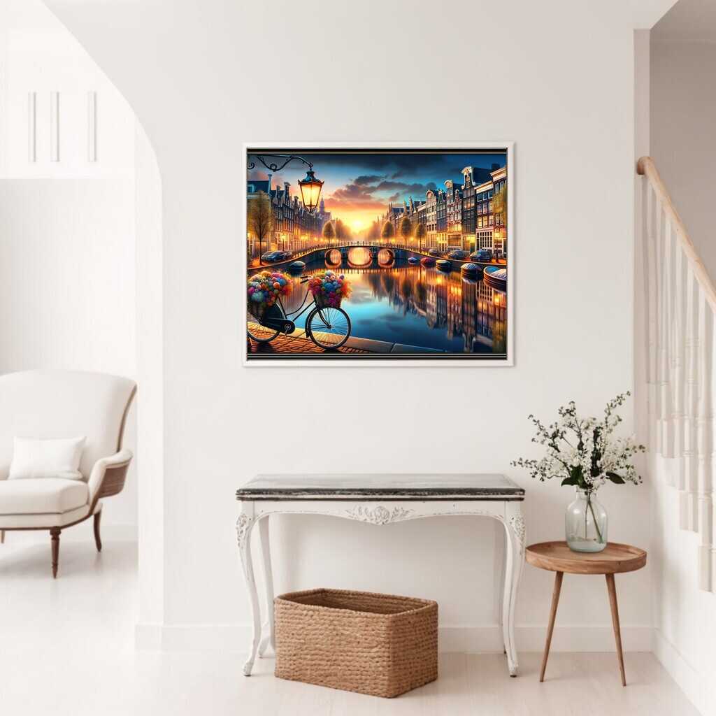Amsterdam canal in the evening — Diamond Painting Kit, product view 2