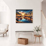 Amsterdam canal in the evening — Diamond Painting Kit, product view 2