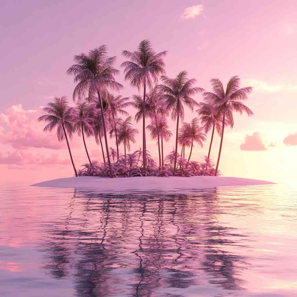 Pink Island Dreams — Diamond Painting Kit design