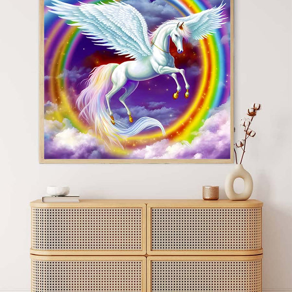 Flying unicorn in the rainbow — AB Diamond Painting Kit, product view 3