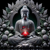 Buddha with red flower — Diamond Painting Kit design