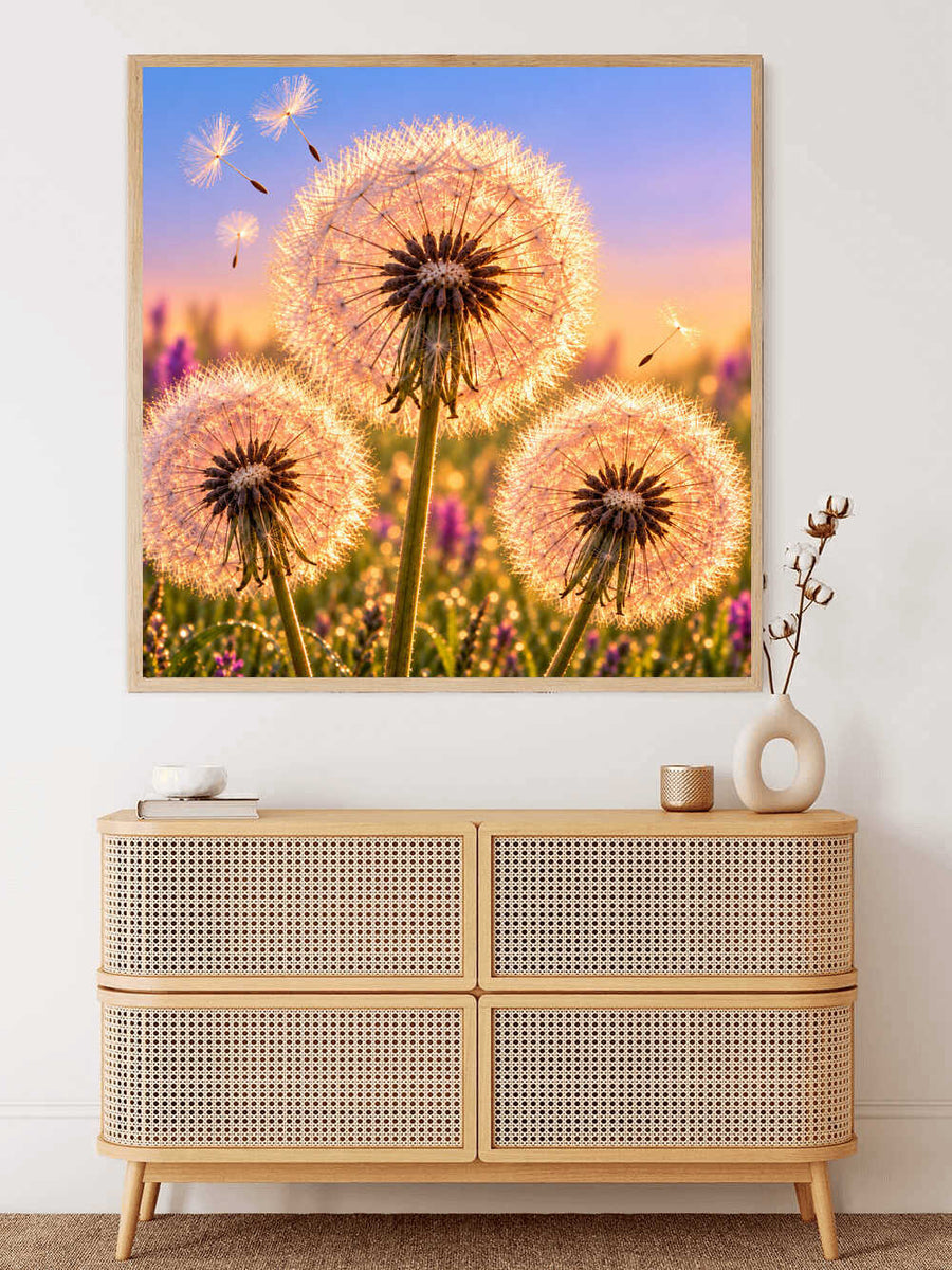 Dandelions on the lakeshore — Diamond Painting Kit, product view 2