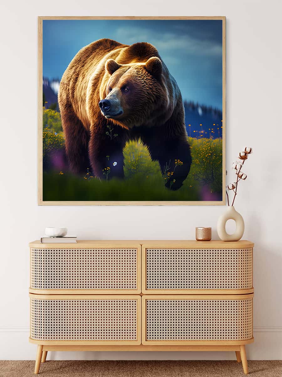 Bear running — Diamond Painting Kit, product view 3
