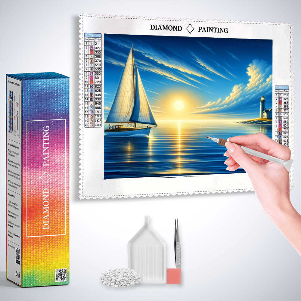 Idyllic trip on a sailing boat — Diamond Painting Kit, product view 3
