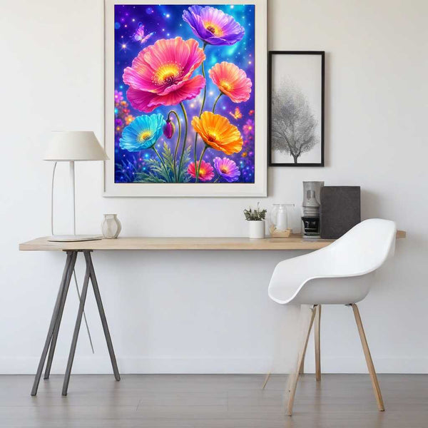 Neon Poppy Dreams — Diamond Painting Kit, product view 2