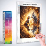 Goldenretriver, Wolf, Mirror image — Diamond Painting Kit, product view 3