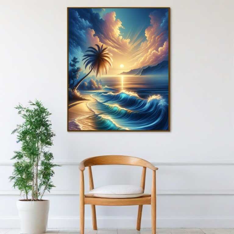Gentle waves in the evening — Diamond Painting Kit, product view 2
