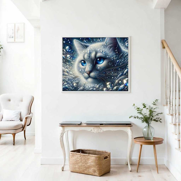 The Ice Cat Portrait — Diamond Painting Kit, product view 2