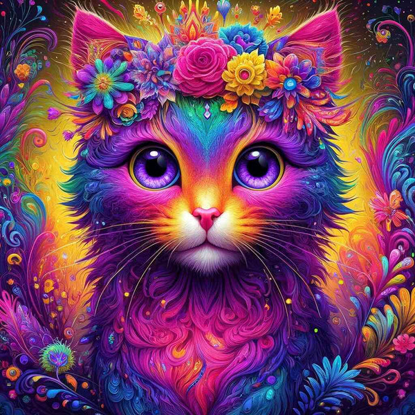 Mystic Cat Elegance — Diamond Painting Kit design