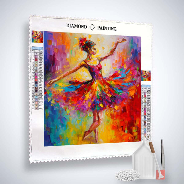Color dance woman — AB Diamond Painting Kit, product view 2