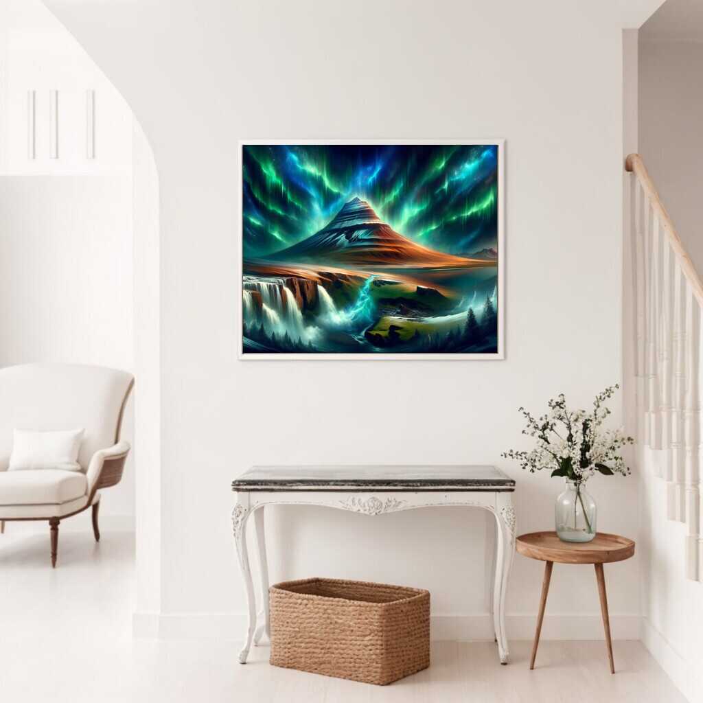 Volcano beneath the Northern Lights — Diamond Painting Kit, product view 2