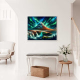 Volcano beneath the Northern Lights — Diamond Painting Kit, product view 2