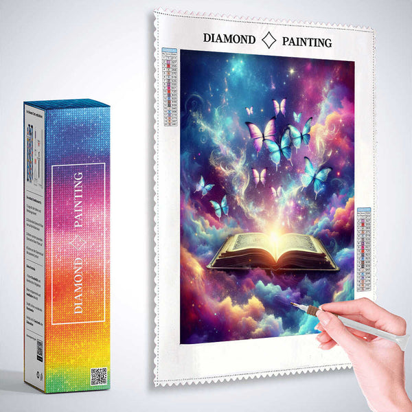 Butterflies and magic book — Diamond Painting Kit, product view 3