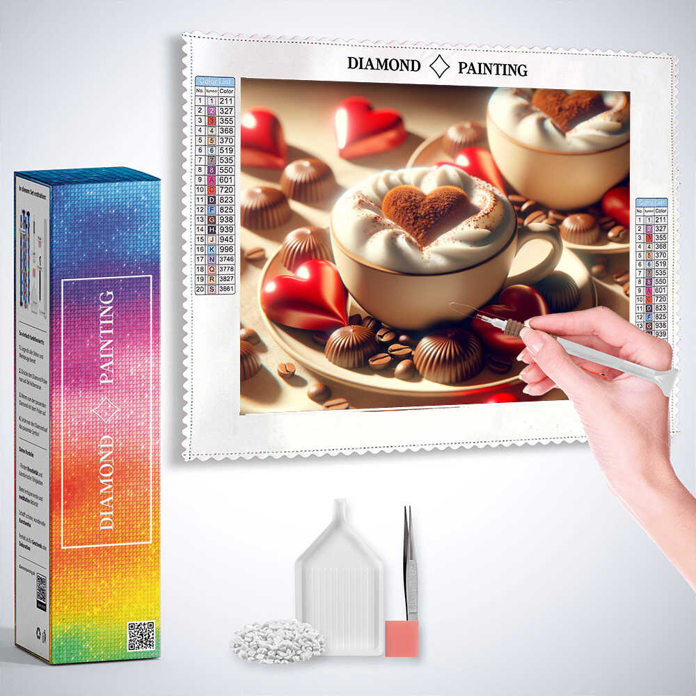 Cappuccino for Two — Diamond Painting Kit, product view 3