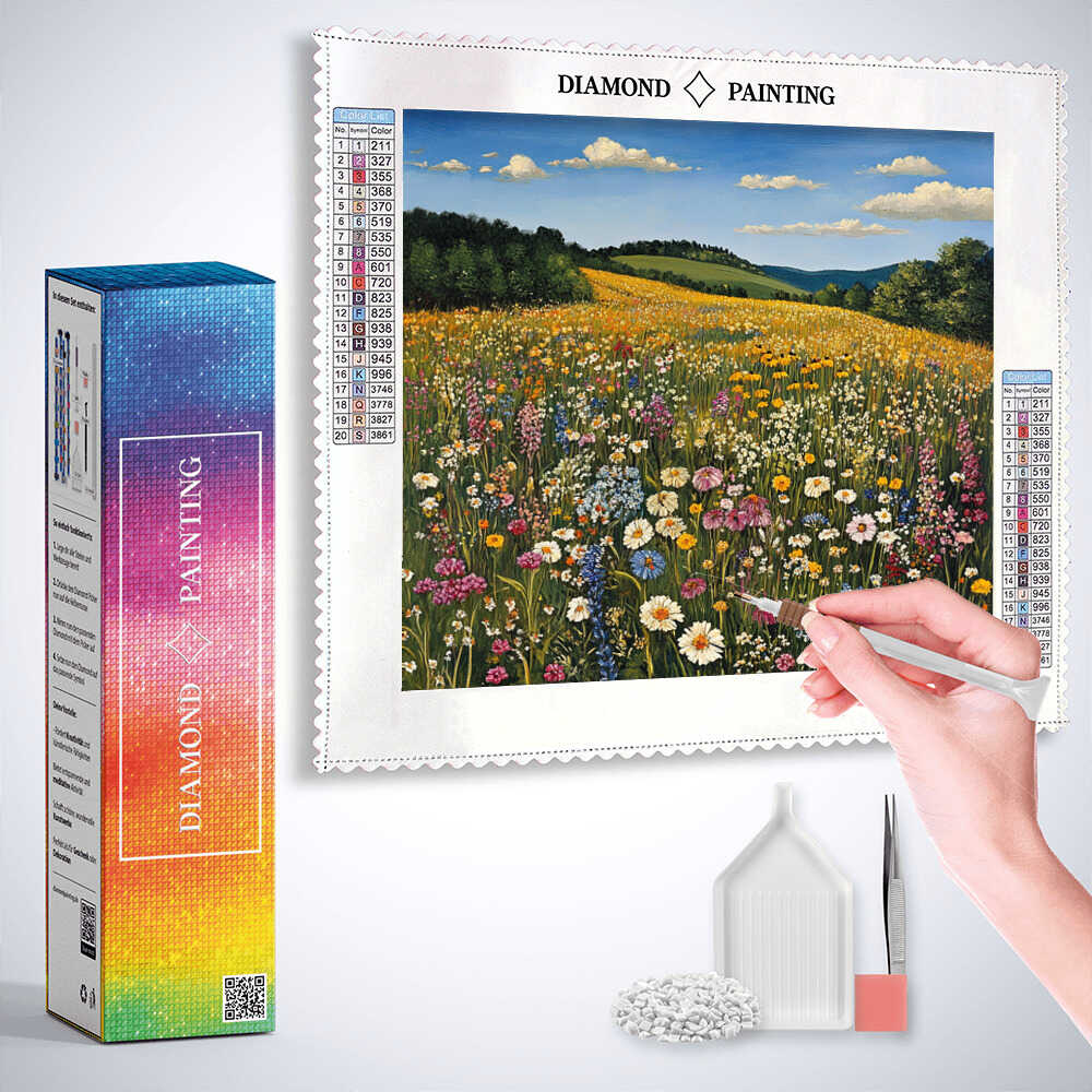 Wildflowers in the Summer Breeze — Diamond Painting Kit, product view 3
