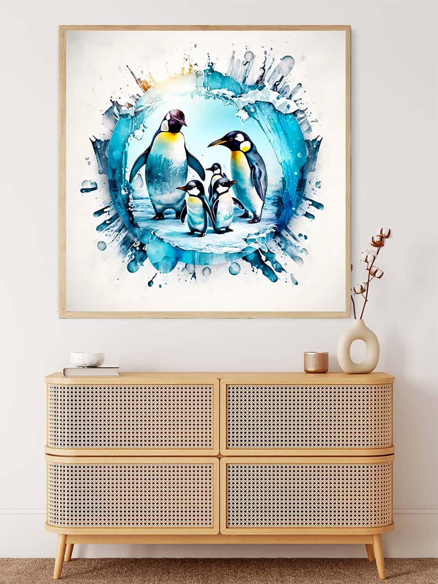 Penguins in the ice — Diamond Painting Kit, product view 3