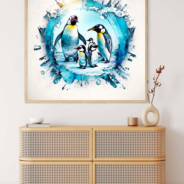 Penguins in the ice — Diamond Painting Kit, product view 3