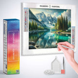 Clear mountain lake — Diamond Painting Kit, product view 3