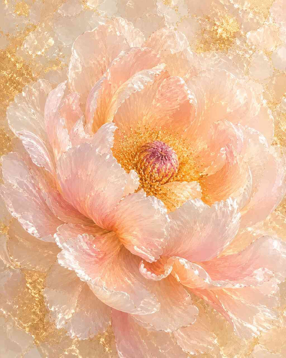 Golden Peony at Dawn — Diamond Painting Kit design