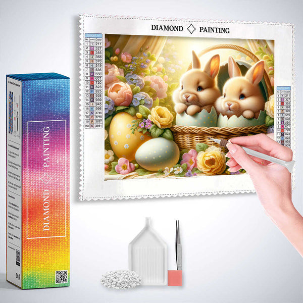 Bunnies and Easter Eggs — Diamond Painting Kit, product view 3