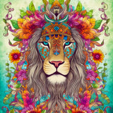 Hippie Lion — Diamond Painting Kit design